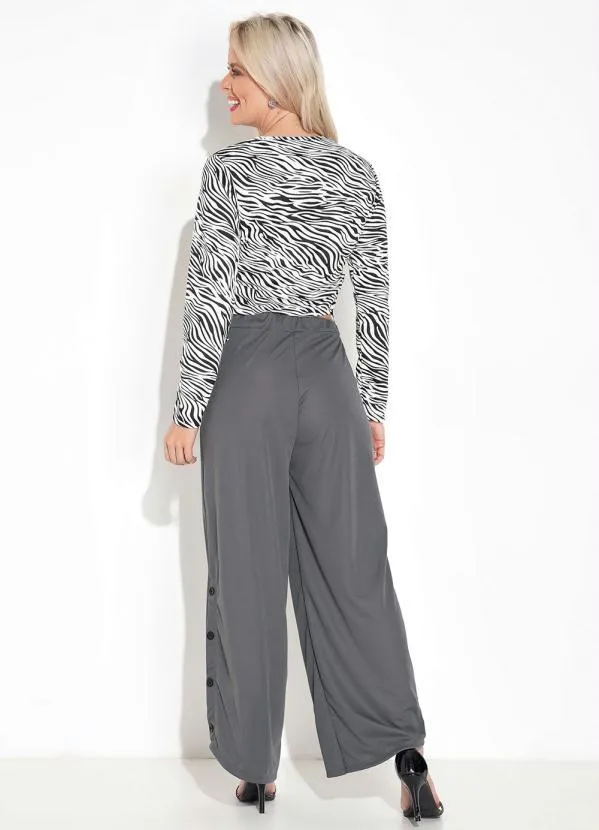 Moda Pop - Cropped com Amarração nas Laterais Zebra 4