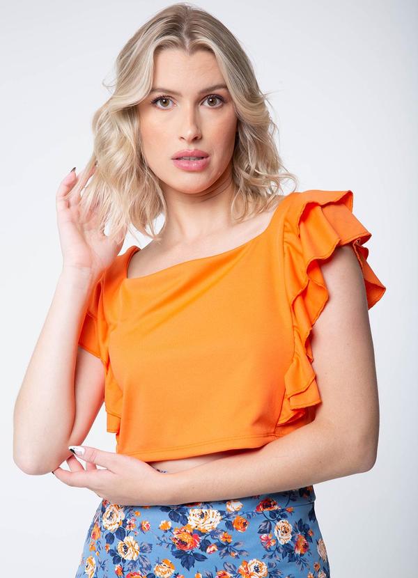 Misiss - Cropped com Babados Selena Laranja