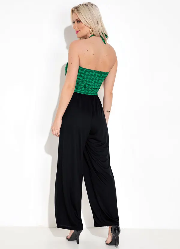 Moda Pop - Cropped com Decote para Amarrar Pied Poule Verde 4
