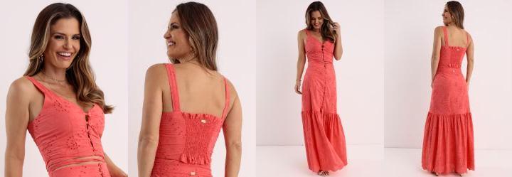 Cropped Coral com Botes