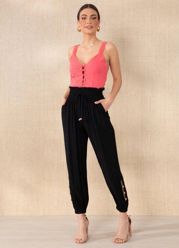 Quintess - Cropped Coral com Botões 12