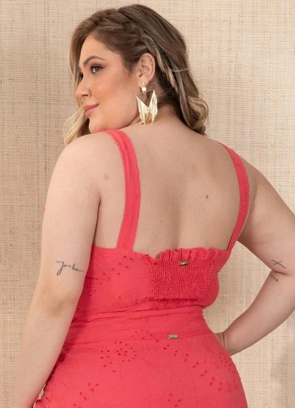 Quintess - Cropped Coral com Botões 15