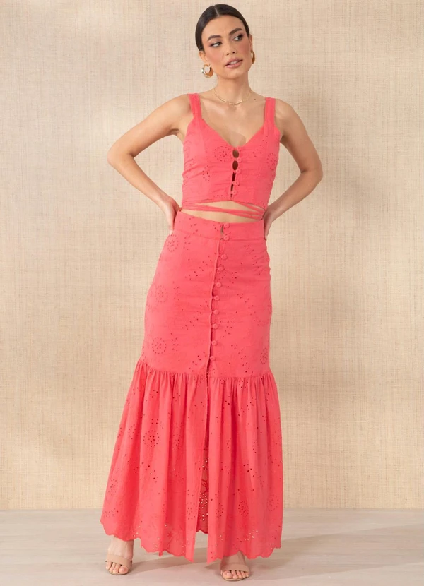 Quintess - Cropped Coral com Botões 8