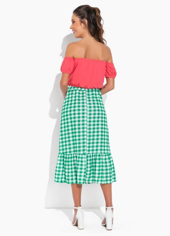 Moda Pop - Cropped Coral com Decote Ombro a Ombro 4