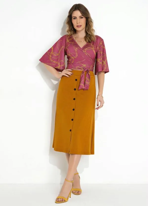 Moda Pop - Cropped Correntes Transpassado com Amarração 4