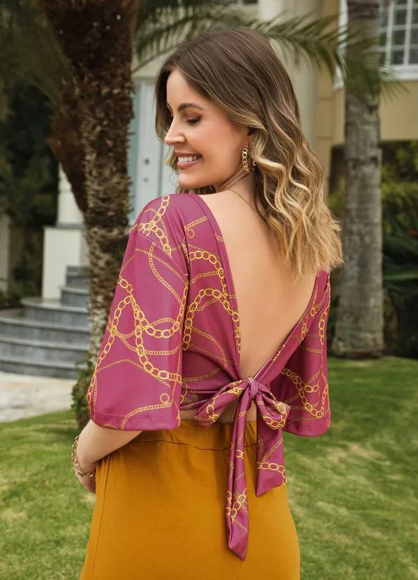 Moda Pop - Cropped Correntes Transpassado com Amarração 6