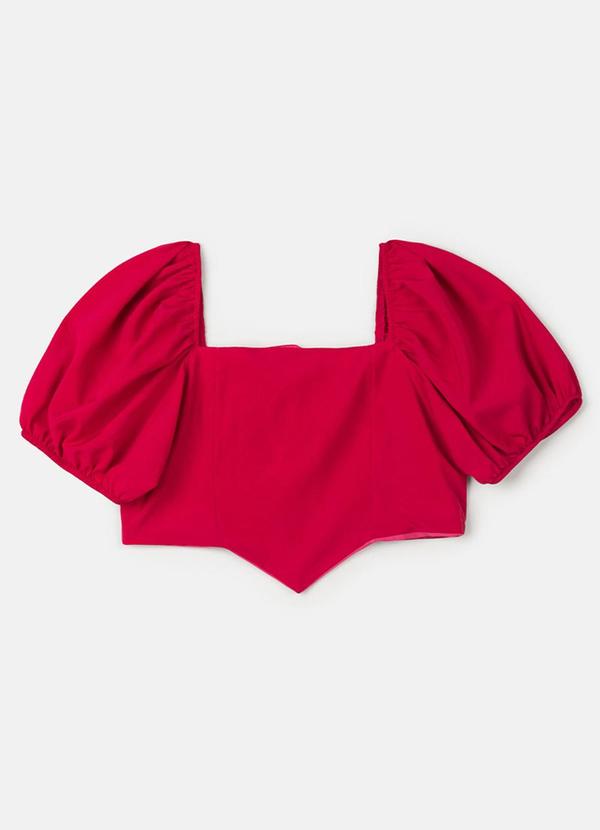 Choyee - Cropped Corset com Mangas Rosa 5