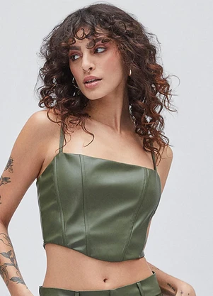 Authoria - Cropped Corset Verde Verde - AUTHORIA