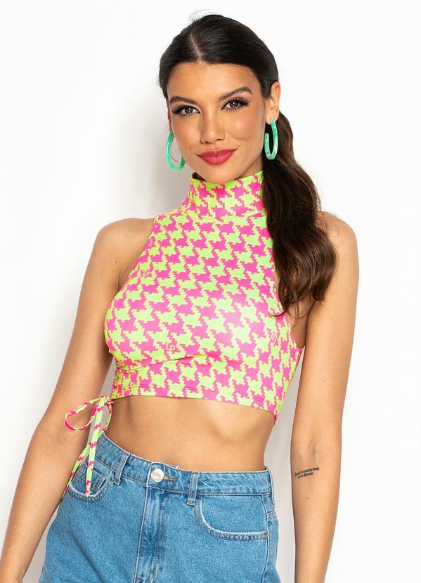 Lança Perfume - Cropped de Elastano Ajustavel Estampado