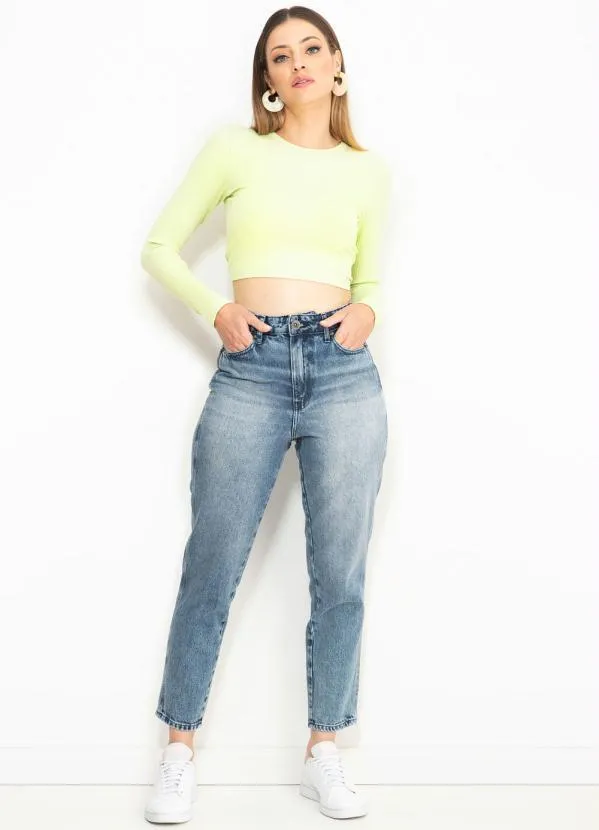 Colcci - Cropped de Malha Canelada Verde 3