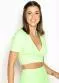 Colcci - Cropped de Malha Canelada Verde - variação: Verde