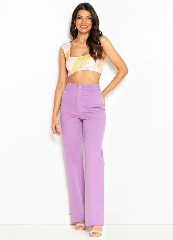 Colcci - Cropped de Malha Estampado Lilás 3