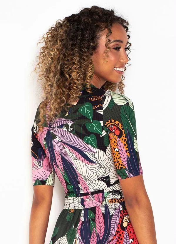 Colcci - Cropped de Malha Estampado Preto 2