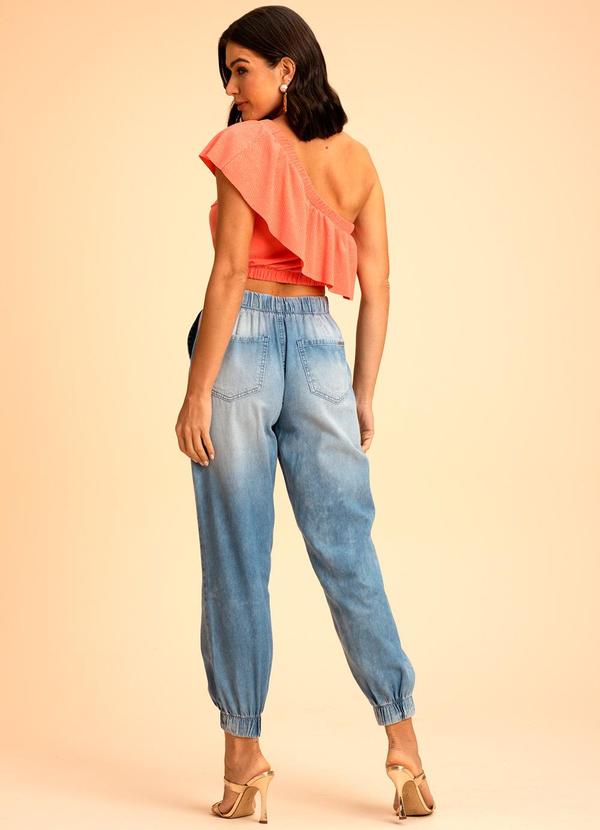 Doce Trama - Cropped de Manga Curta Ribana Canelada Rosa 4