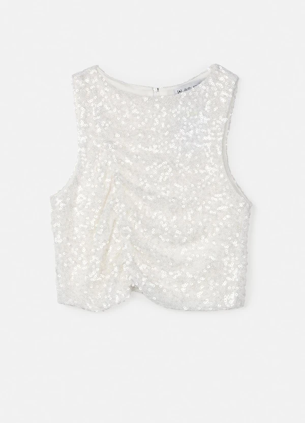 Authoria - Cropped de Paetê Off White Off White 4