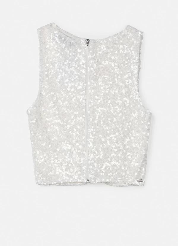 Authoria - Cropped de Paetê Off White Off White 5