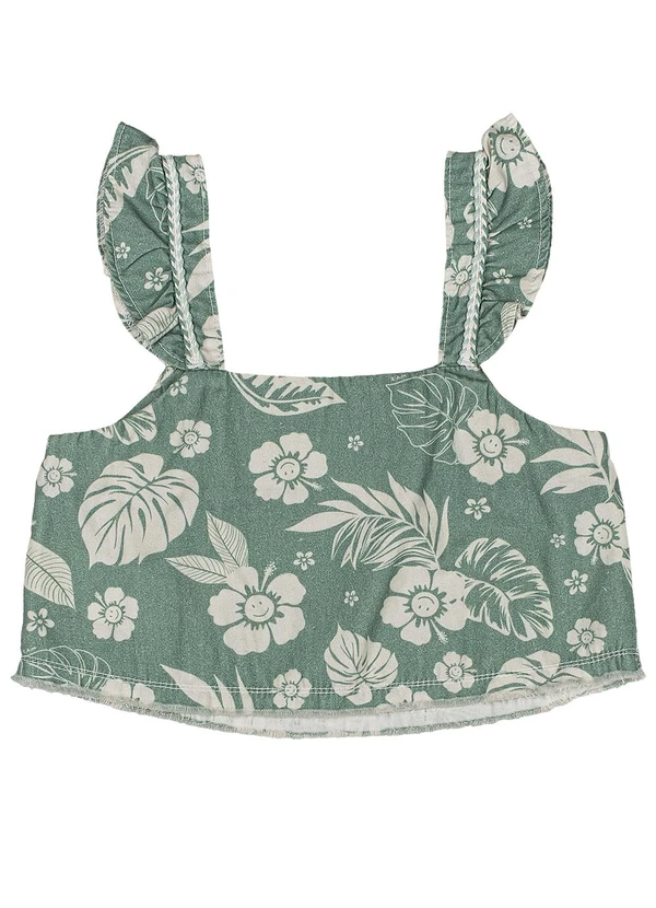 I Am - Cropped de Sarja Folhagem Verde 4