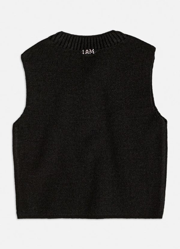 Authoria - Cropped de Tricot com Brilho Preto 2