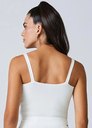 Authoria - Cropped de Tricot com Laço Off White - AUTHORIA