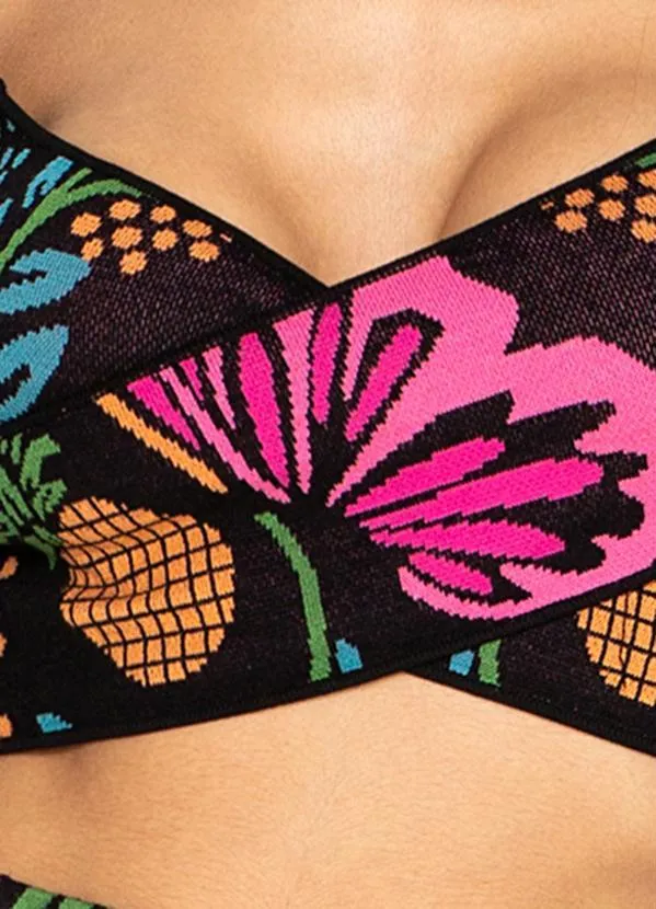 Farm - Cropped de Tricot Manga Longa Borboletário Preto 6