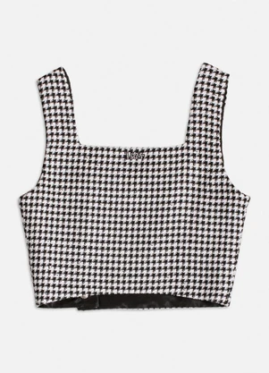 Authoria - Cropped de Tweed Pied Poule Preto - AUTHORIA