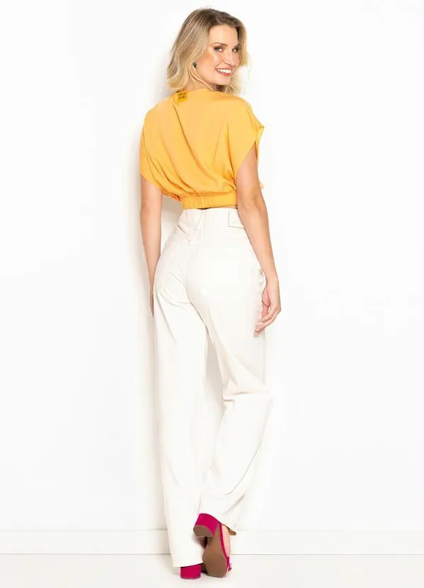 Colcci - Cropped de Viscose Laranja 4