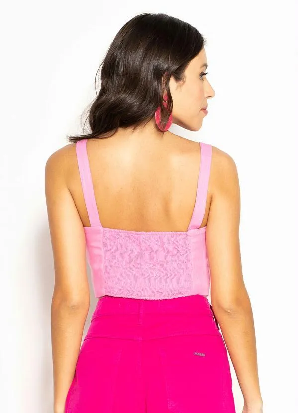 Hering - Cropped de Viscose Rosa 2