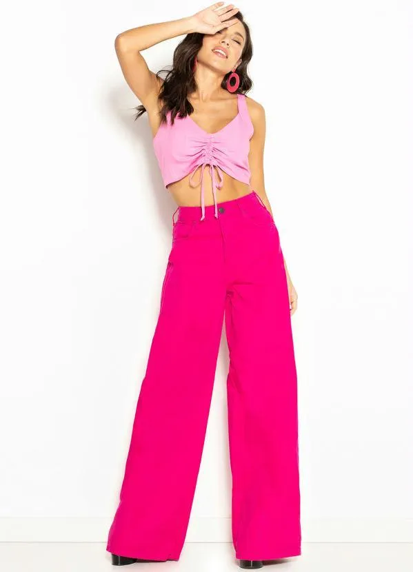 Hering - Cropped de Viscose Rosa 3