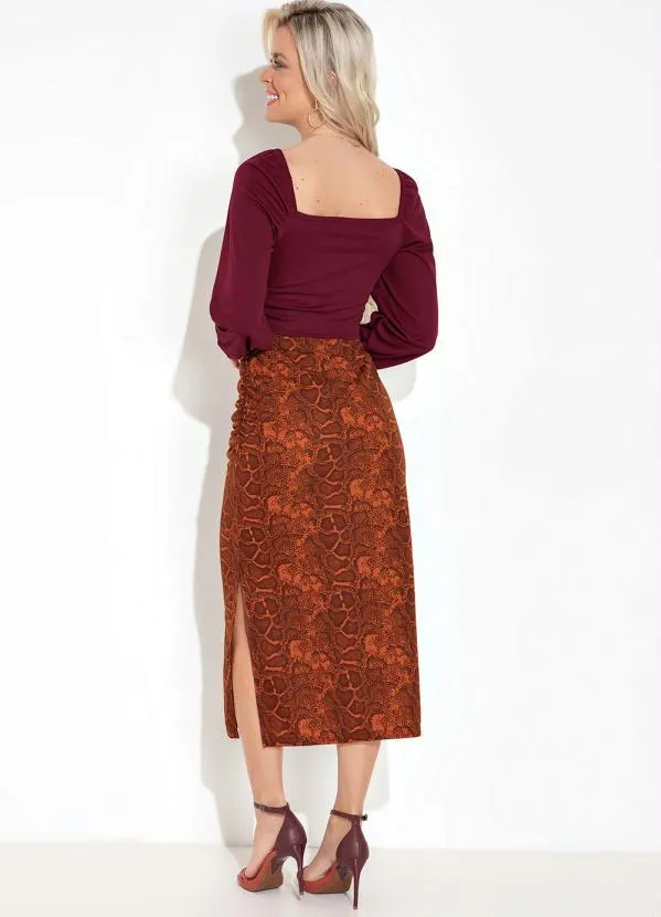 Moda Pop - Cropped Decote Ombro a Ombro Bordô 4