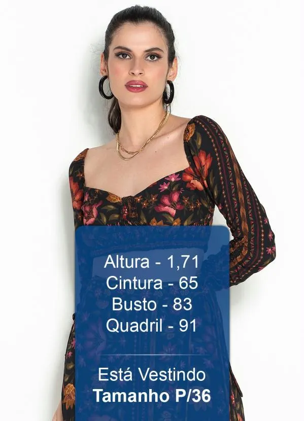 Farm - Cropped Delicadeza de Arara Viscose Preto 5