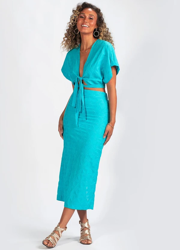 Colcci - Cropped em Malha Azul 3