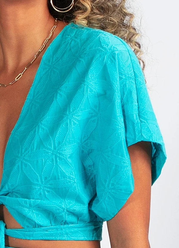 Colcci - Cropped em Malha Azul 6