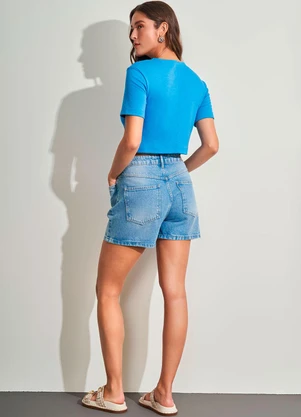 Sofie - Cropped em Malha Bodycon Azul - SOFIE