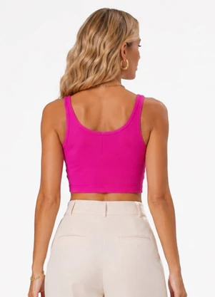 Infinita Cor - Cropped em Ribana Viscose Rosa - INFINITA COR