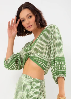 Colcci - Cropped em Viscose Estampado - COLCCI