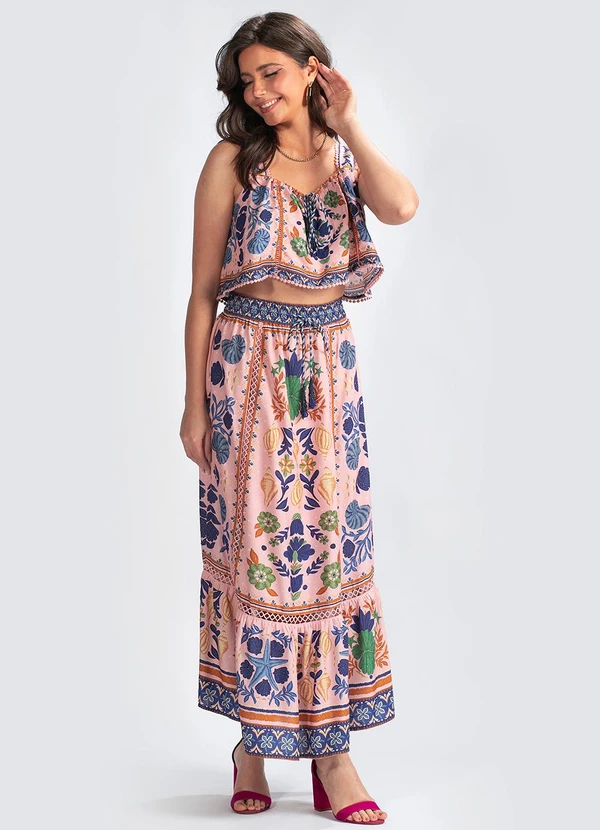 Farm - Cropped em Viscose Mare Rosa 3