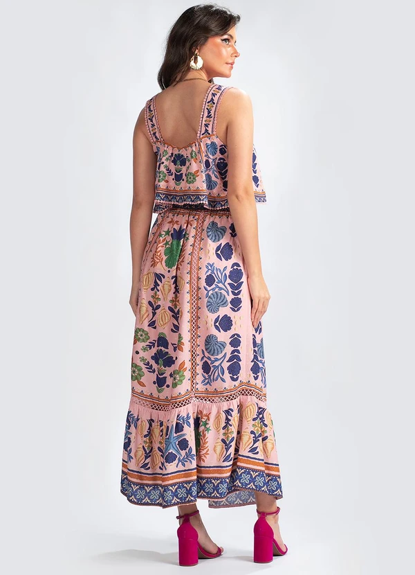 Farm - Cropped em Viscose Mare Rosa 4