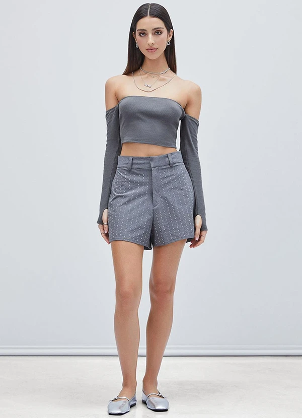 Authoria - Cropped Essential Cinza Cinza 3