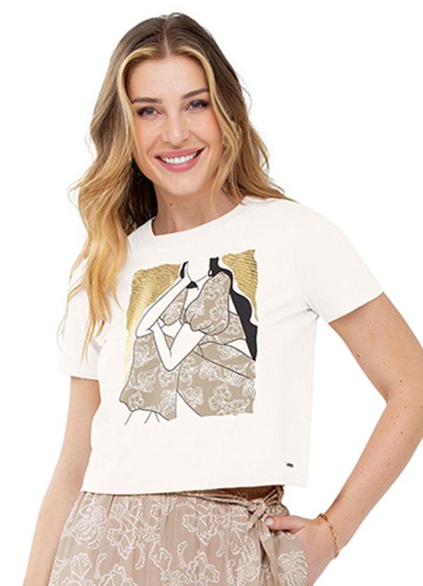 Rezzato - Cropped Estampa Artística Adulto Feminino Branco