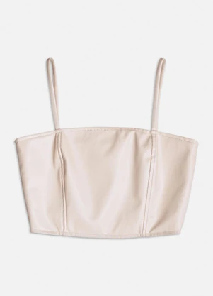 Authoria - Cropped Fake Leather Creme Bege - AUTHORIA