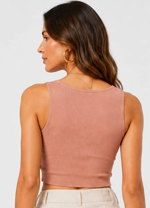 Infinita Cor - Cropped Feminino de Ribana Marrom - INFINITA COR