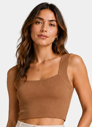 Infinita Cor - Cropped Feminino de Ribana Marrom - INFINITA COR