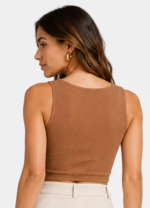 Infinita Cor - Cropped Feminino de Ribana Marrom - INFINITA COR