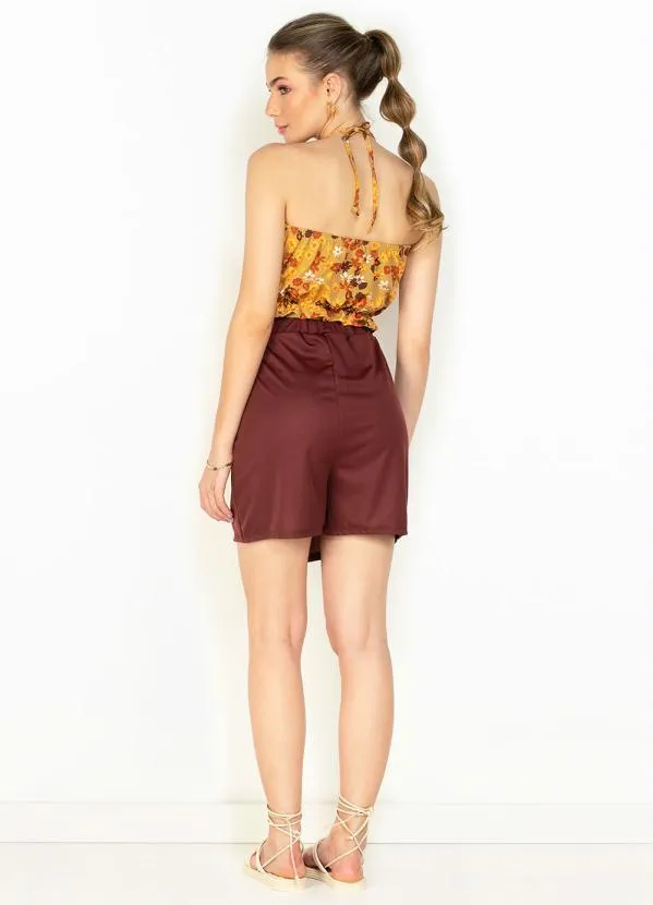 Moda Pop - Cropped Floral com Amarração 4