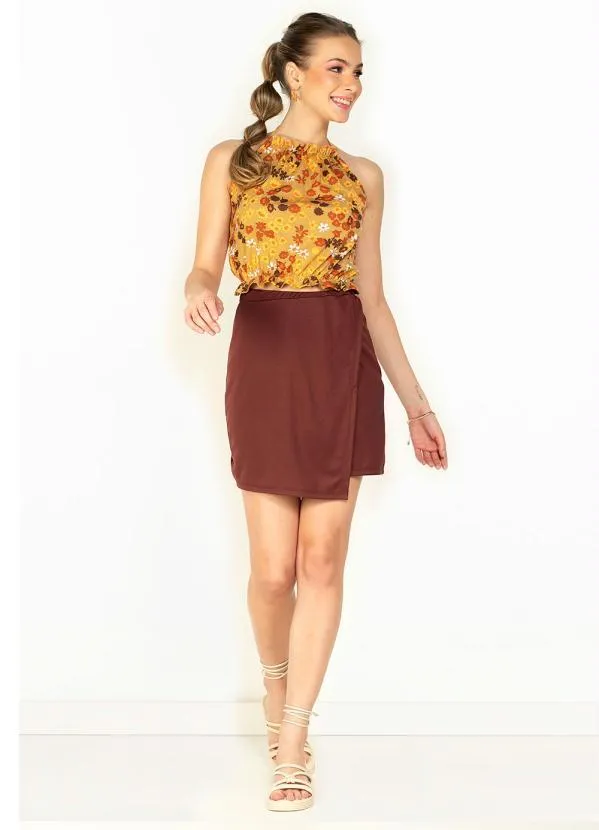 Moda Pop - Cropped Floral com Amarração 5