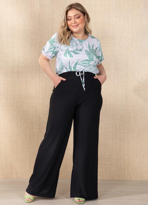 Quintess - Cropped Floral Verde com Cordel 3