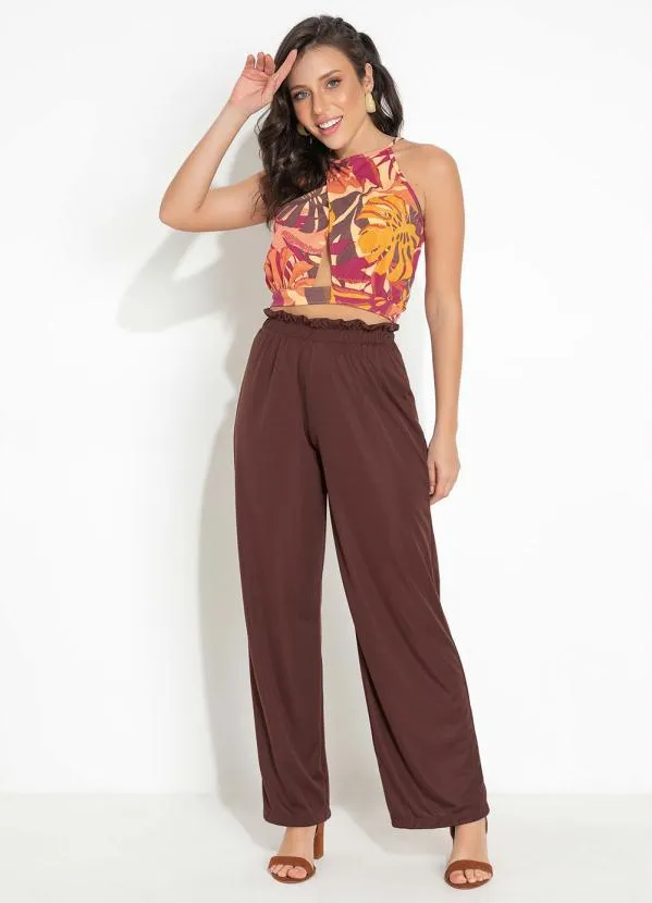 Moda Pop - Cropped Folhagem em Alças com Transpasse 5