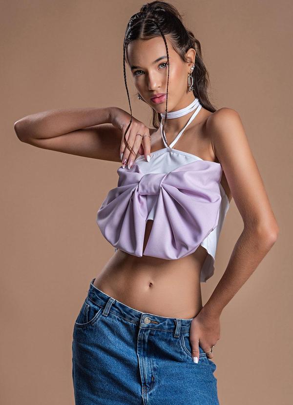 Choyee - Cropped Frente Única com Laço Branco 5