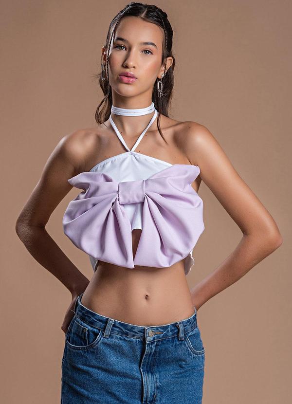 Choyee - Cropped Frente Única com Laço Branco 6