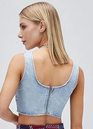 Authoria - Cropped Jeans Claro Azul - AUTHORIA